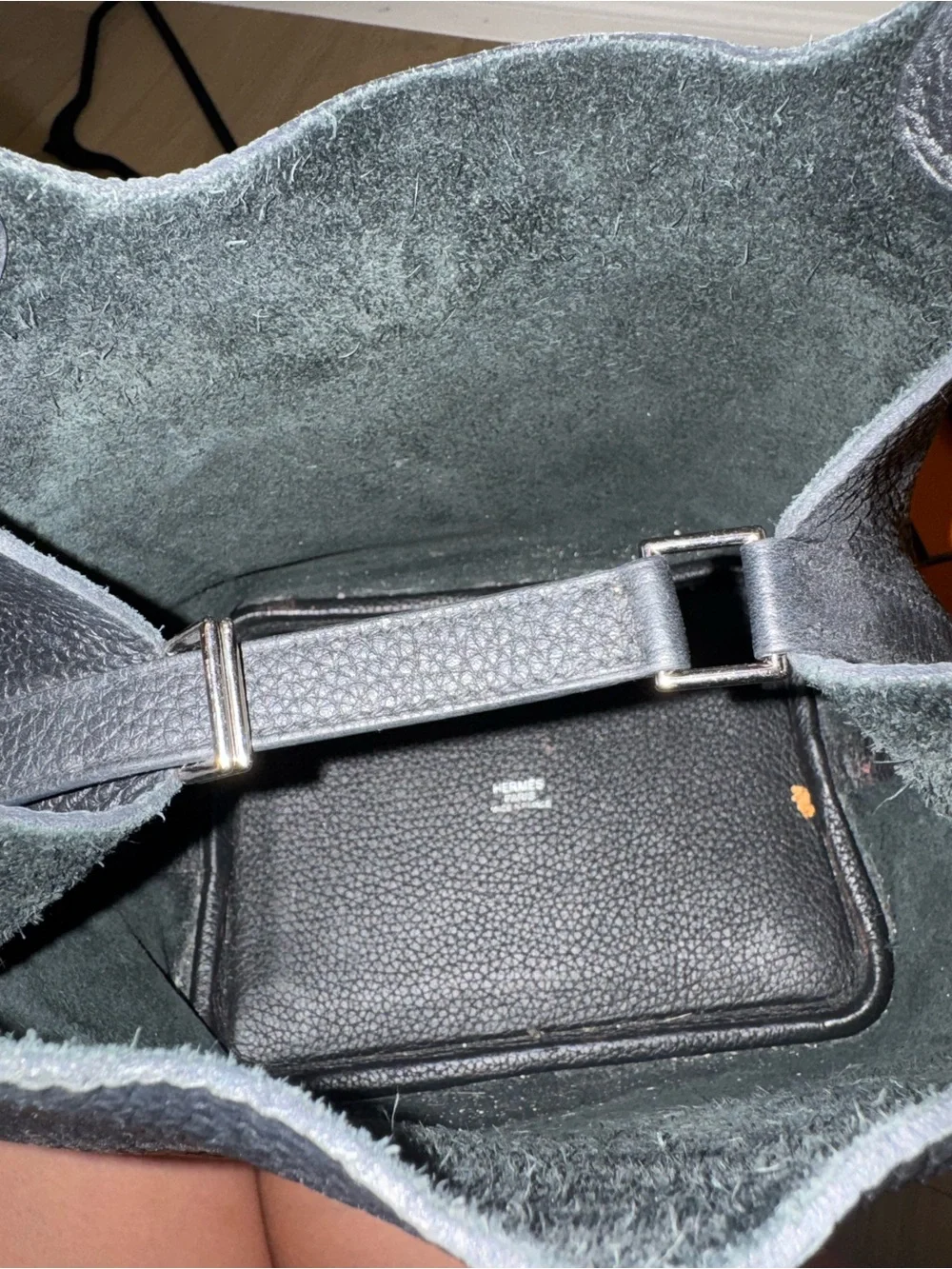Hermes picotin Black Pebbled Leather Hobo with Lock Detail